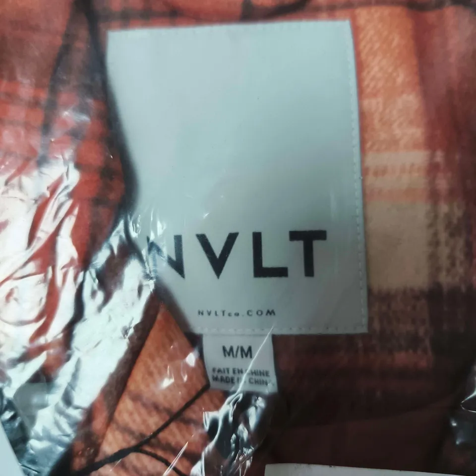 NVLT ORANGE PLAID FLANNEL COAT – SIZE M 