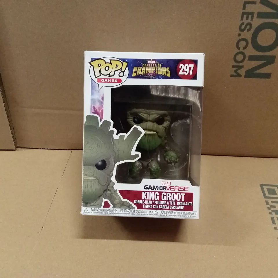 BOXED FUNKO POP MARVEL CONTEST OF CHAMPIONS 297 KING GROOT BOBBLE-HEAD