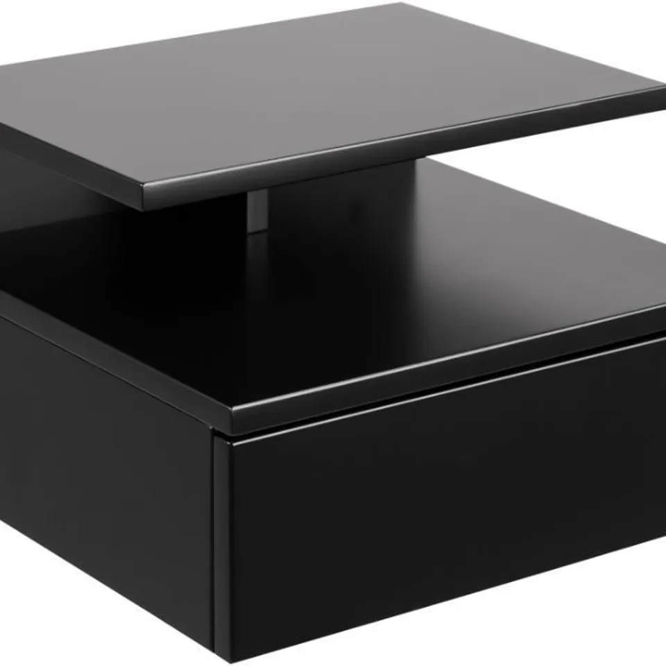 BOXED ASHLAN WALL BED SIDE TABLE - BLACK 