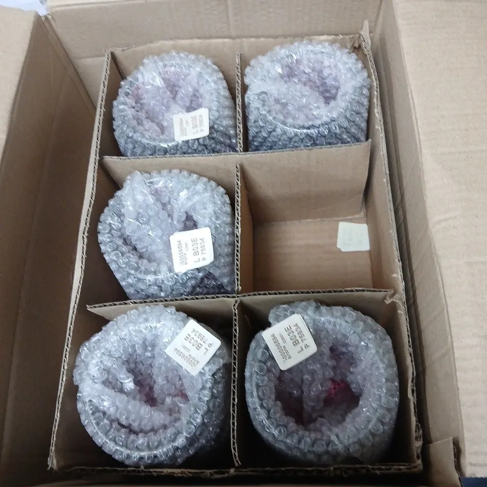 BOX OF 6 DECORATIVE TEA LIGHT HOLDERS 