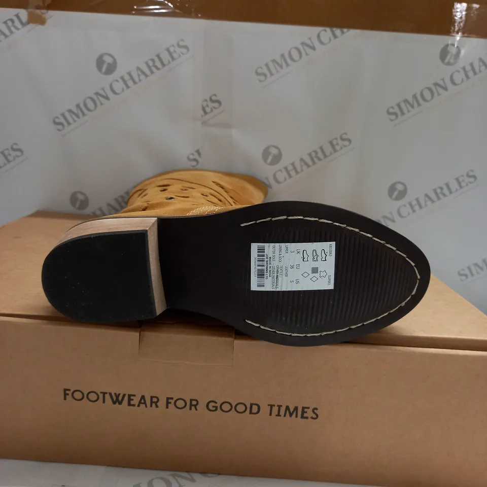 BOXED JOE BROWNS BRICK LANE SUEDE MIDI BOOTS - UK 3