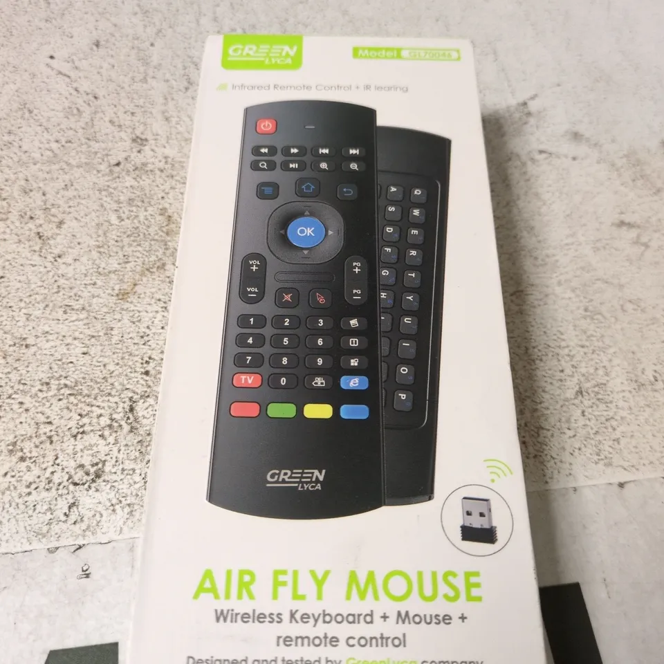 GREENLYCA AIR FLY MOUSE WIRELESS KEYBOARD + REMOTE CONTROL – BOXED