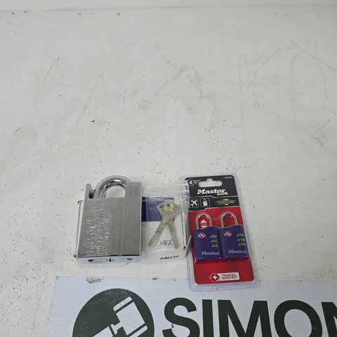 ABLOY FINLAND PADLOCK WITH TWO MASTER LOCK TRAVEL SENTRY LUGGAGE LOCKS – 3 PADLOCKS