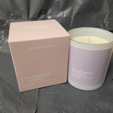 BOXED LOTUS BLOSSOM & VERBENA SCENTED CANDLE