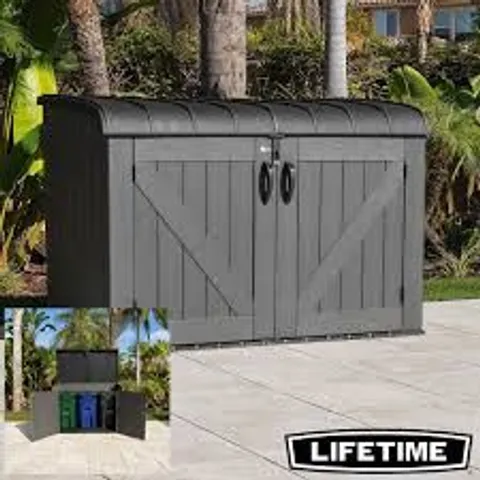 BOXED LIFETIME HORIZONTAL OUTDOOR STORAGE SHED - GREY (1 BOX)
