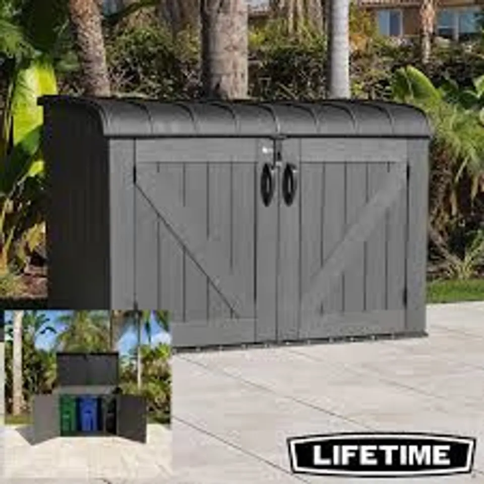 BOXED LIFETIME HORIZONTAL OUTDOOR STORAGE SHED - GREY (1 BOX)