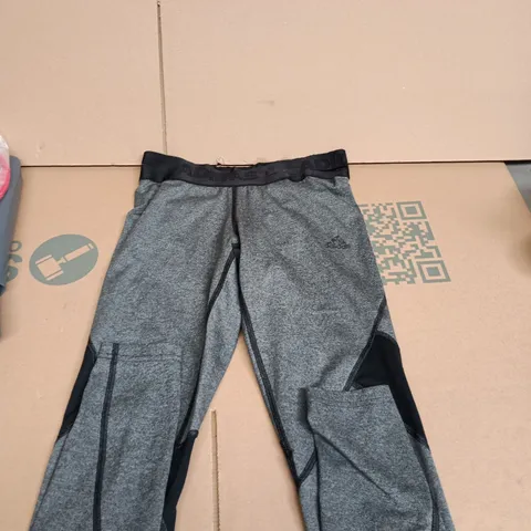 Adidas Techfit Compression Tights – Grey/Black, UK 8-10 (Women)