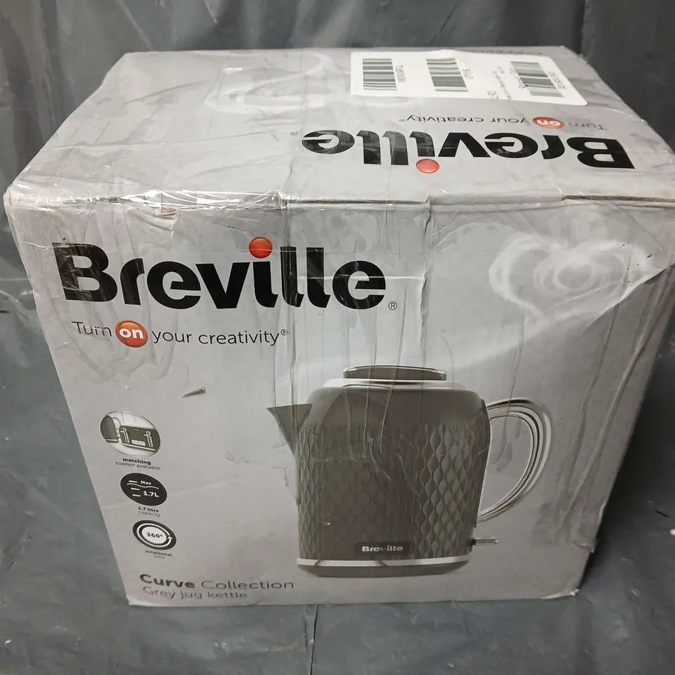 BOXED BREVILLE CURVE COLLECTION KETTLE - GREY