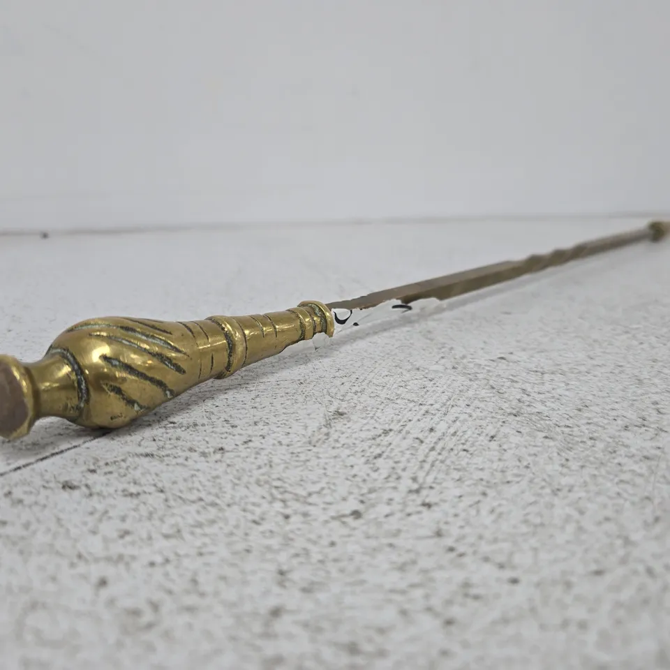 VINTAGE BRASS FIREPLACE POKER