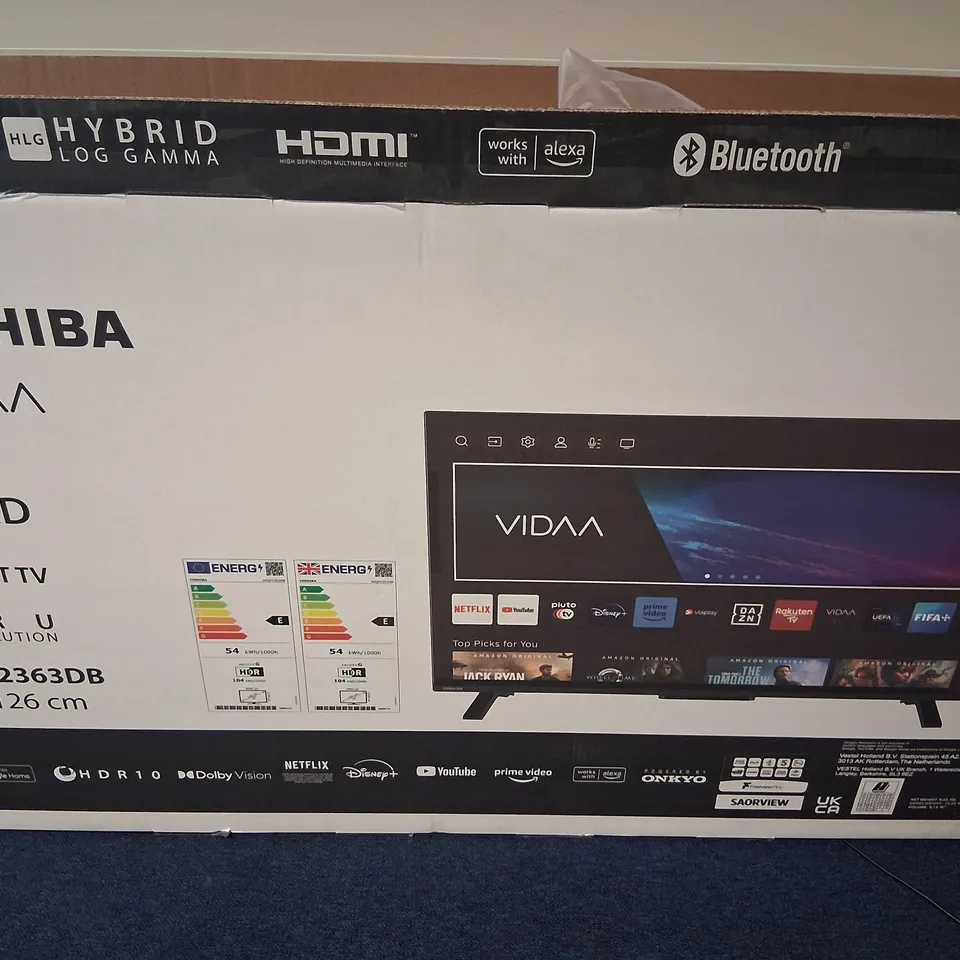 BOXED TOSHIBA 50QV2363DB 50' 4K SMART LED TV
