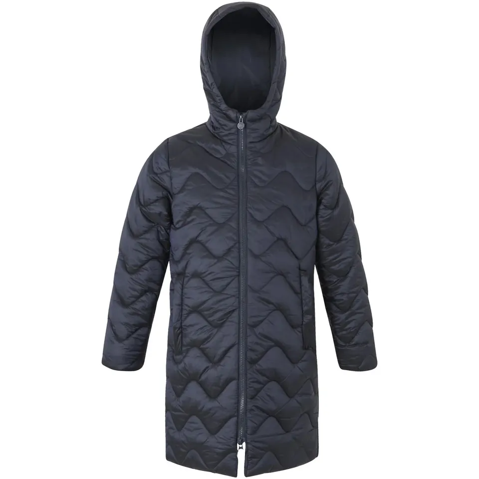 BRAND NEW REGATTA KIDS CAMBRIE HOODED LONGLINE PADDED JACKET IN NAVY SIZE UK 15-16 YEARS