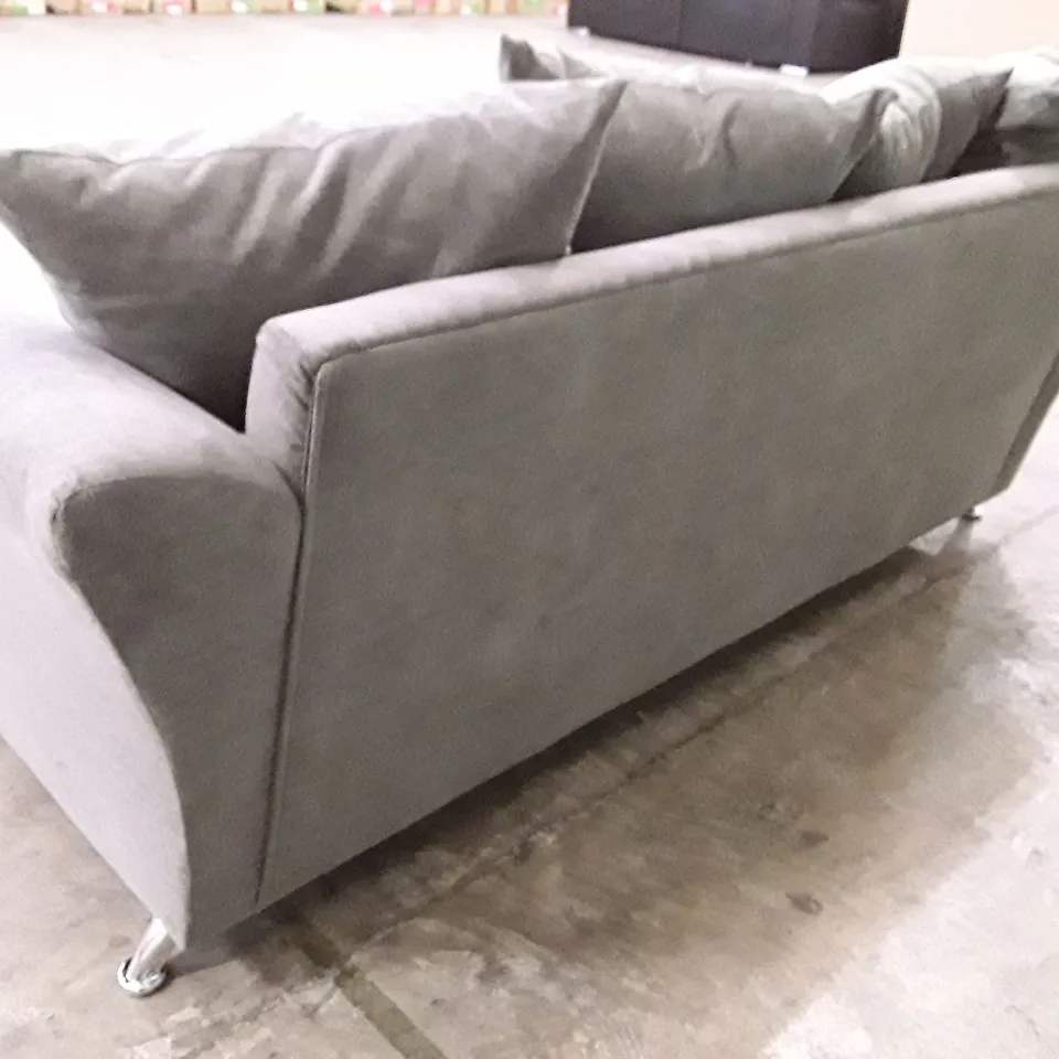 QUALITY DESIGNER 2 SEATER SOFA - GREY FABRIC 