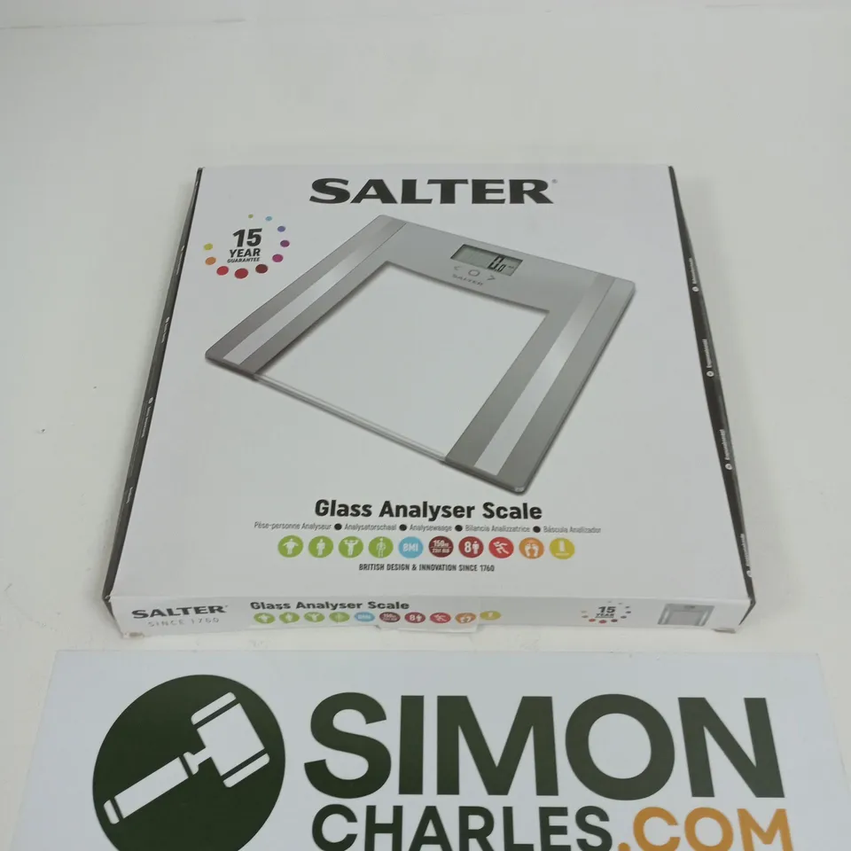 SALTER GLASS ANALYSER SCALE – DIGITAL BATHROOM SCALE - COLLECTION ONLY - GLASS