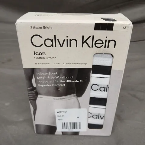 BOXED CALVIN KLEIN ICON COTTON 3-PACK OF BOXER BRIEFS - M