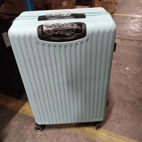 UNBOXED KEPLIN TRAVEL SUITCASE BIG SIZE WITH WHEELS SECURE LOCK SYSTEM LIGHT BLUE COLOUR