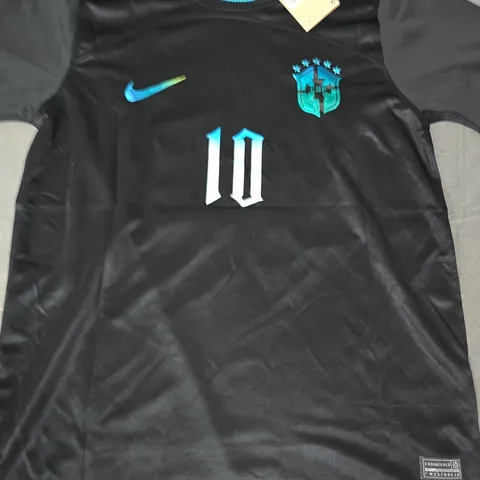 NIKE BRAZIL NAYMAR JR SPECIAL EDITION FOOTBALL JERSEY IN BLACK/BLUE SIZE MEDIUM