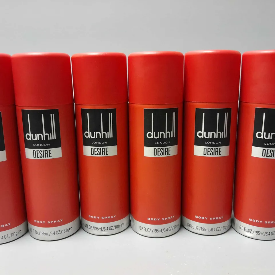 6 DUNHILL LONDON DESIRE BODY SPRAYS (6 x 195ml)