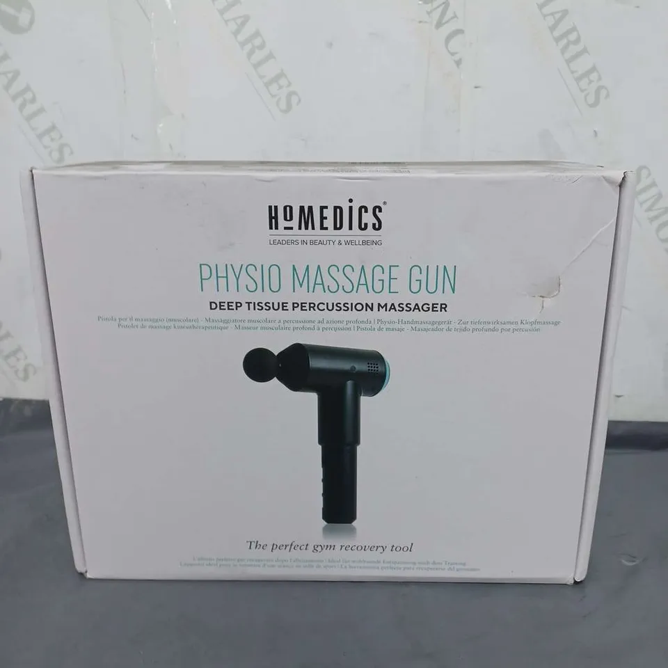 HOMEDICS PHYSIO MASSAGE GUN DEEP TISSUE PERCUSSION MASSAGER