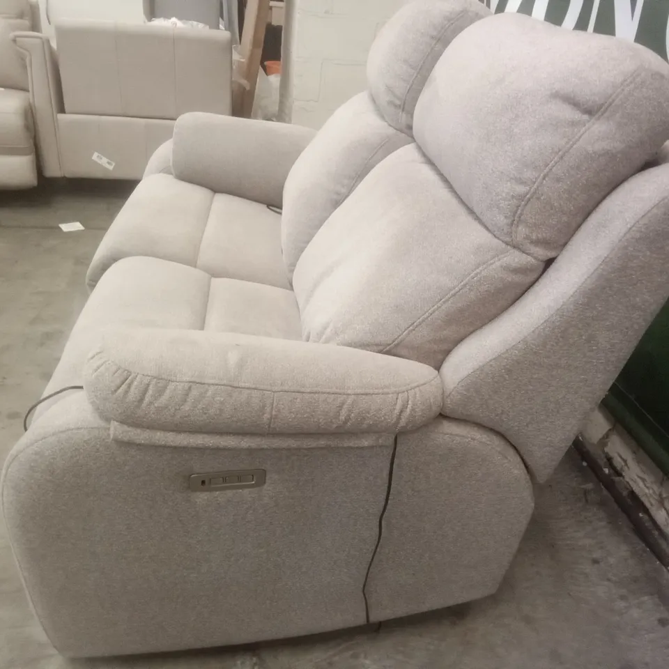 DESIGNER G PLAN MADE KINGSBURY 2 SEATER ELECTRIC RECLINER DBL SOFA - GIROMA CAMEL FABRIC 