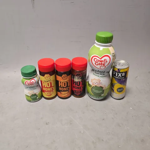 APPROXIMATELY 8 ASSORTED FOOD & DRINK ITEMS TO INCLUDE - COW & GATE FIRST INFANT MILK , HOT HONEY , FIX 8
