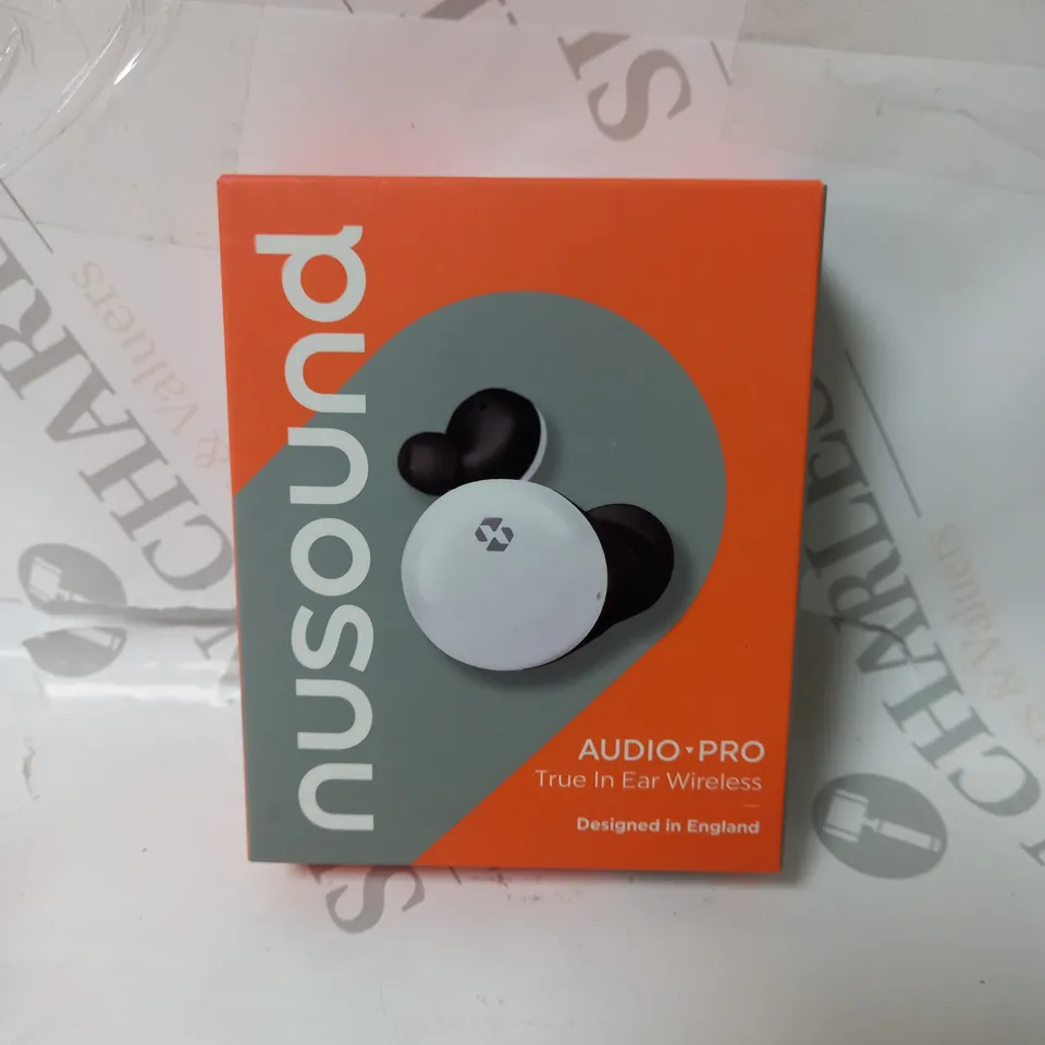 BOXED NUSOUND AUDIO PRO TRUE IN EAR WIRELESS WHITE HEADPHONES