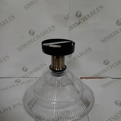 DAR 1 LIGHT FLUSH ANTIQUE WITH GLASS LIGHT SHADE