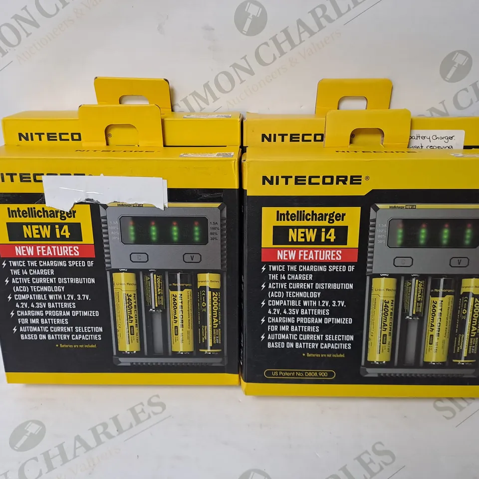 4 BOXED NITECORE INTELLICHARGER NEW I4