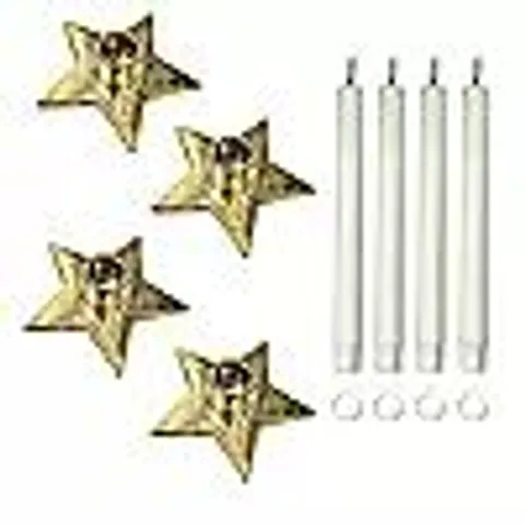 HOME STORIES SET OF 4 STAR CANDLE HOLDERS