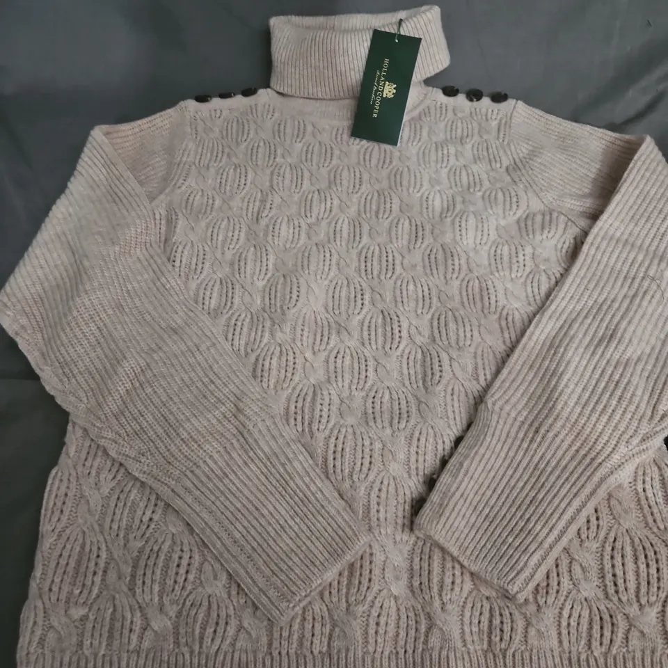 HOLLAND COOPER COTSWOLD ROLL NECK KNIT – OATMEAL, UK SIZE S