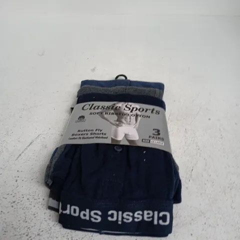 MEN'S BOXER SHORTS 3-PACK – CLASSIC SPORTS, NAVY