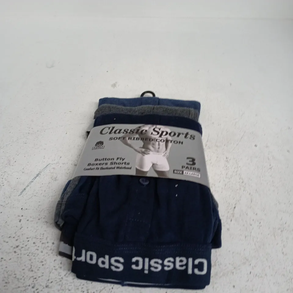 MEN'S BOXER SHORTS 3-PACK – CLASSIC SPORTS, NAVY