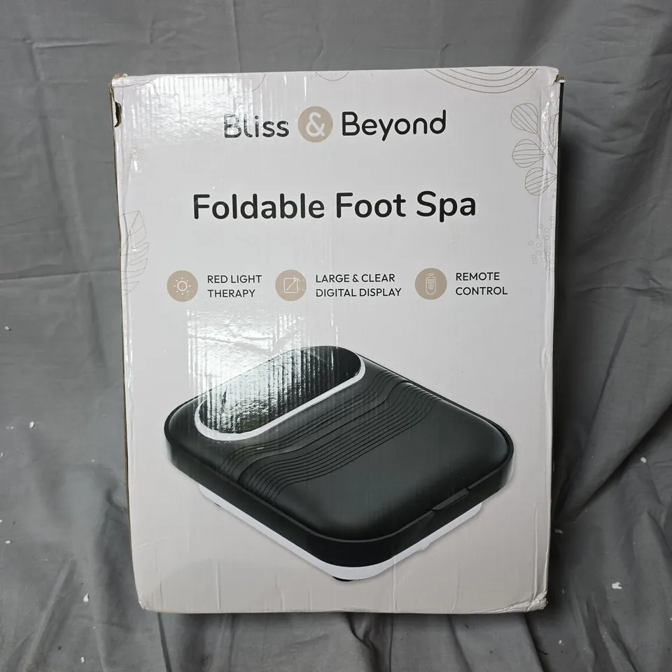 BLISS & BEYOND FOLDABLE FOOT SPA – BOXED WITH RED LIGHT THERAPY