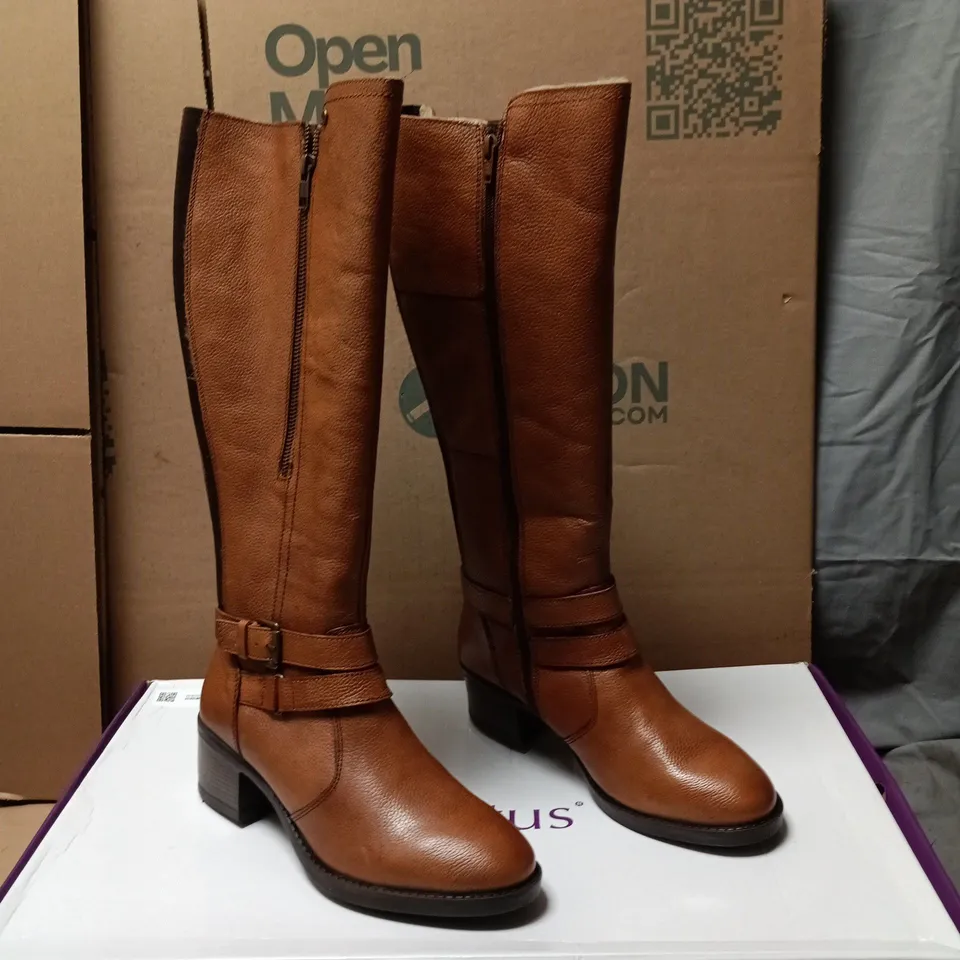 LOTUS JIVE II TAN LEATHER KNEE-HIGH BOOTS – UK SIZE 6