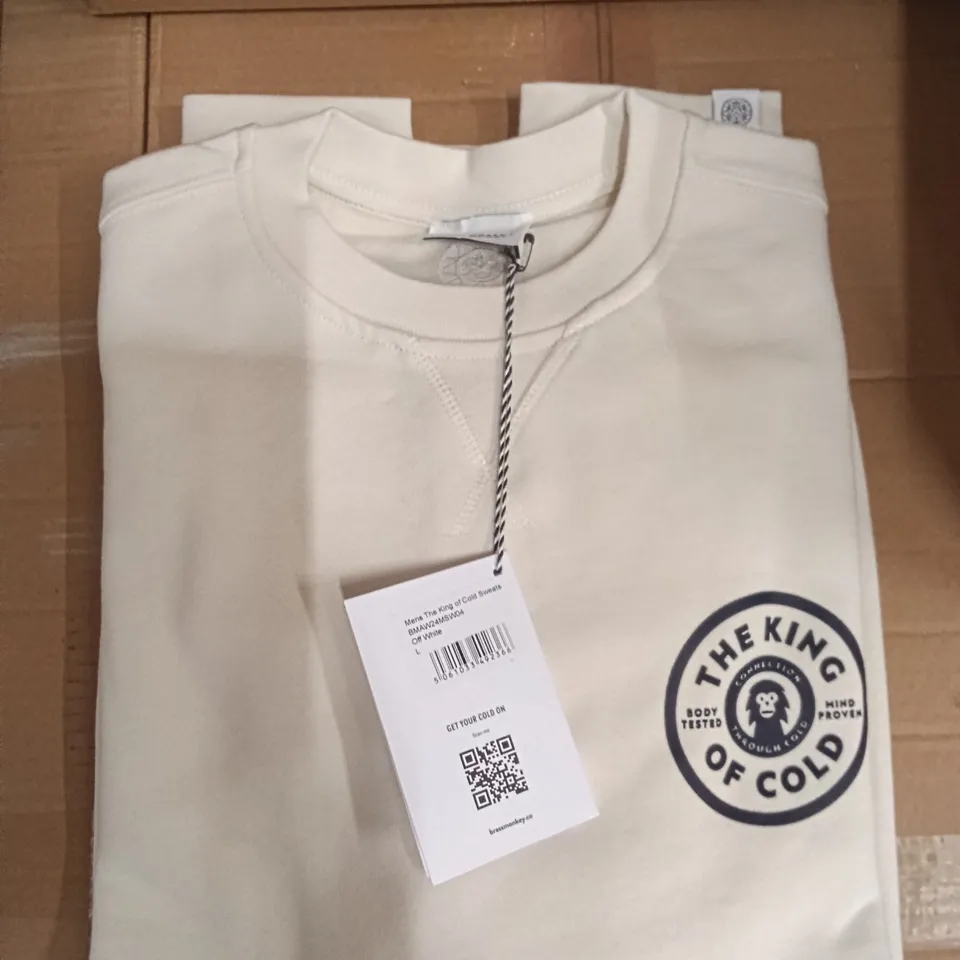 BOX OF BRASS MONKEY SWEATS - OFF WHITE SIZE L APPROXIMATELY 2