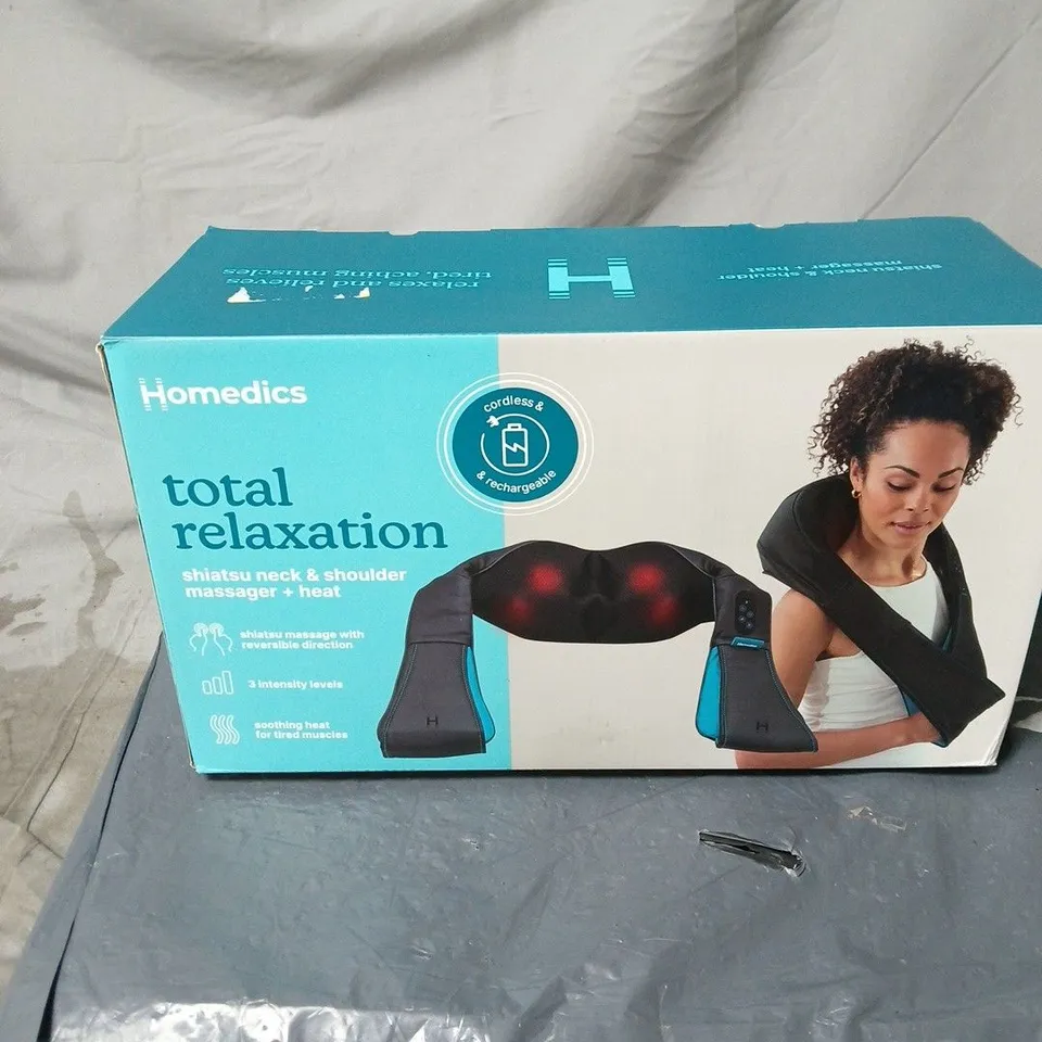 HOMEDICS SHIATSU NECK AND SHOULDER MASSAGER + HEAT BOXED