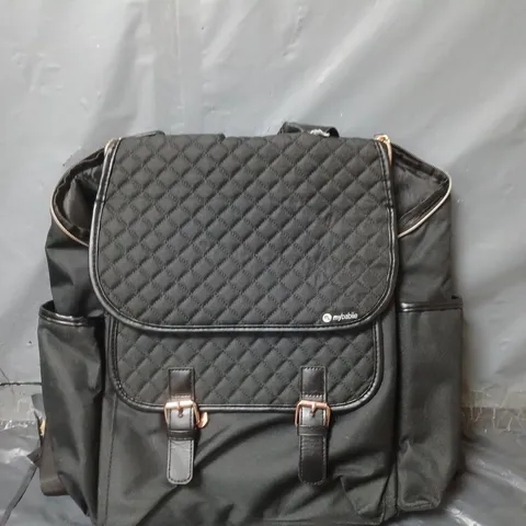 MY BABIIE BACKPACK CHANGING BAG - BLACK QUILTED
