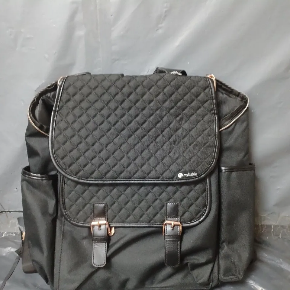 MY BABIIE BACKPACK CHANGING BAG - BLACK QUILTED