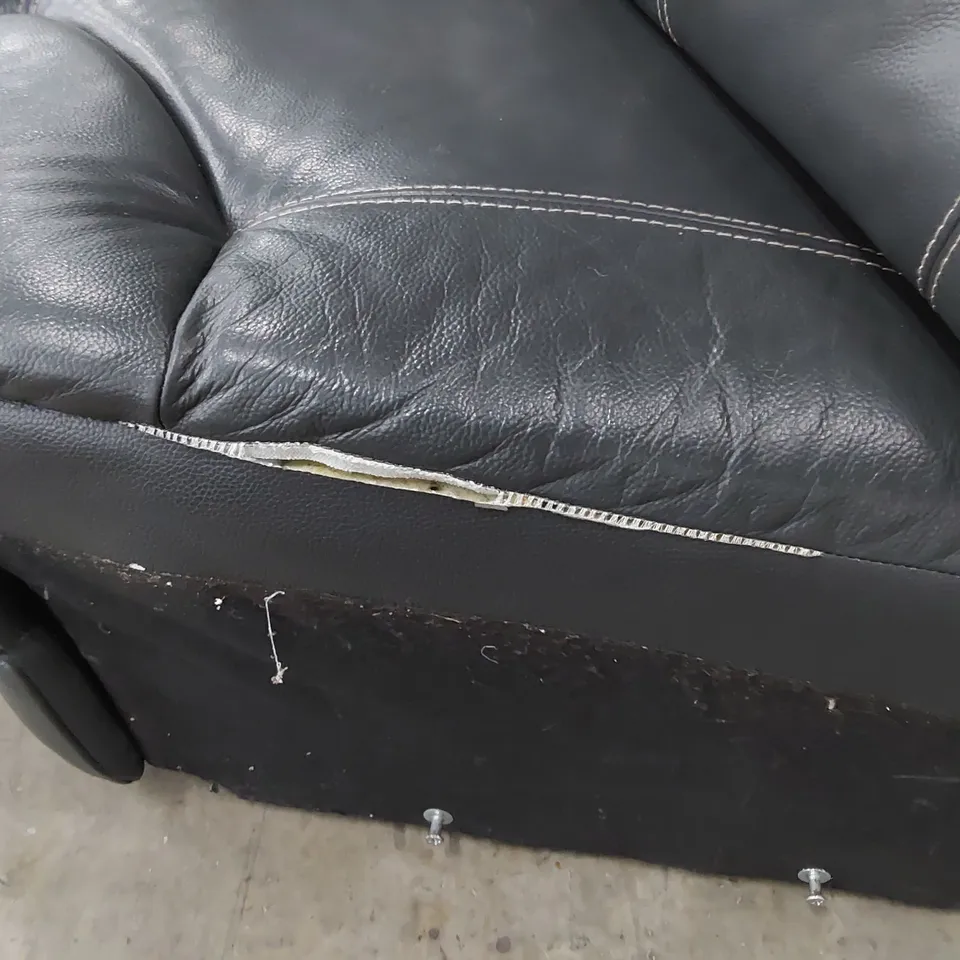 DESIGNER POWER RECLINING CORNER GROUP BROWN LEATHER WITH CONTRASTING STITCHING 