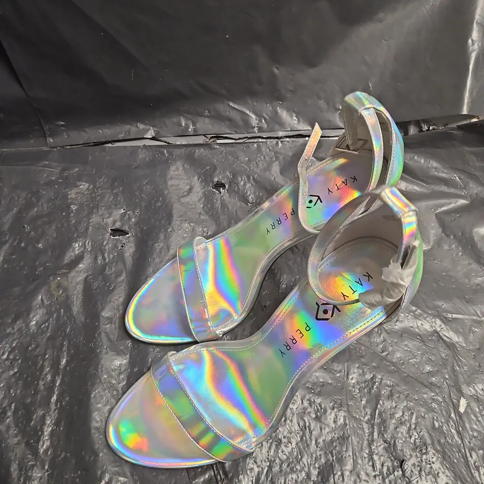 KATY PERRY IRIDESCENT STRAPPY SANDALS – WOMEN'S HEELED SANDALS EU 40 UK SIZE 6.5