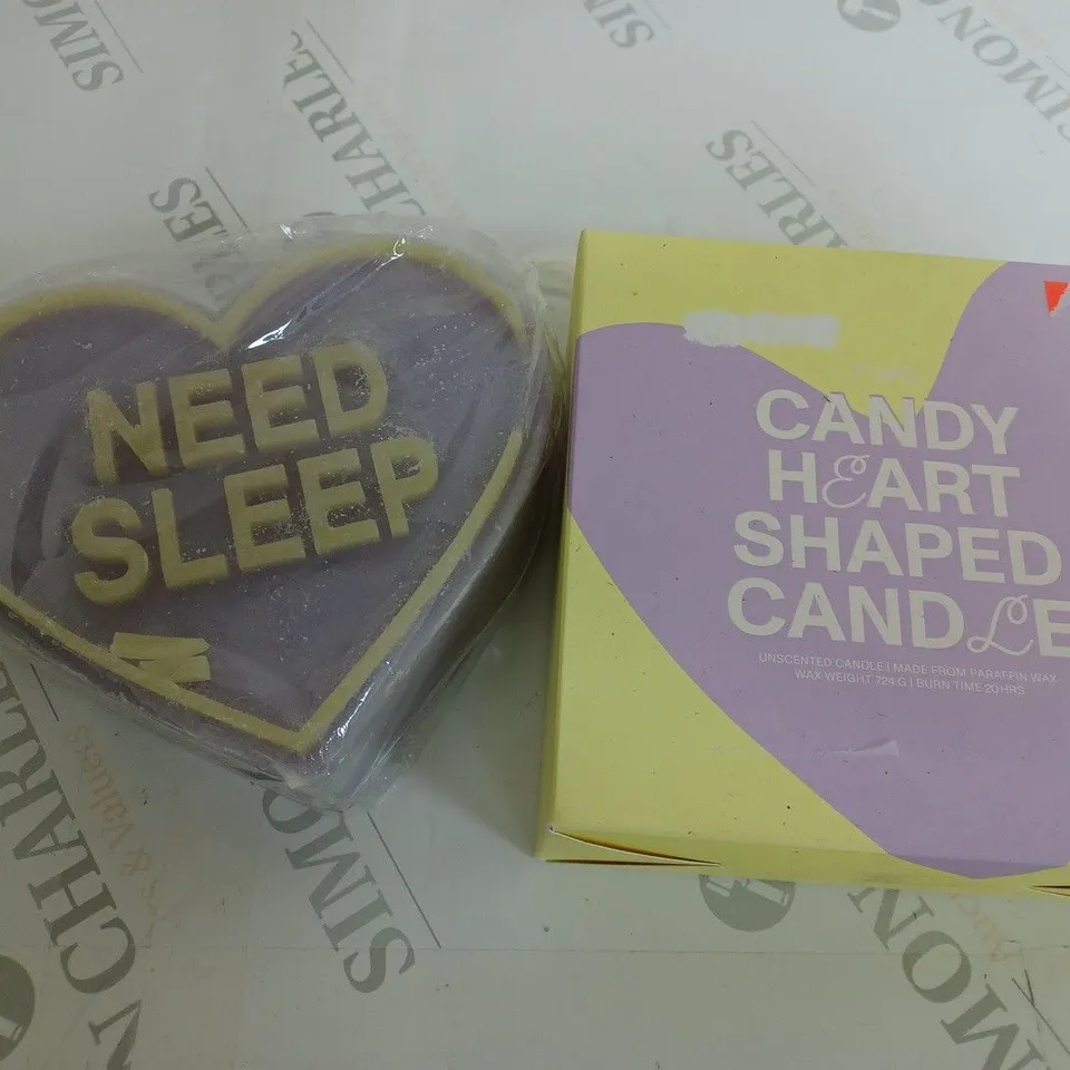 TYPO CANDY HEART SHAPED CANDLE 