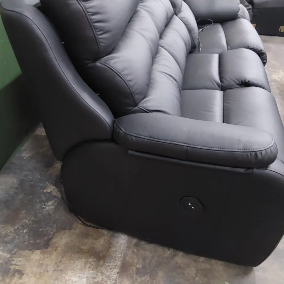 QUALITY BRITISH MANUFACTURED DESIGNER G PLAN GREENWICH 3 SEATER ELECTRIC RECLINING DOUBLE L854 CAMBRIDGE BLACK 