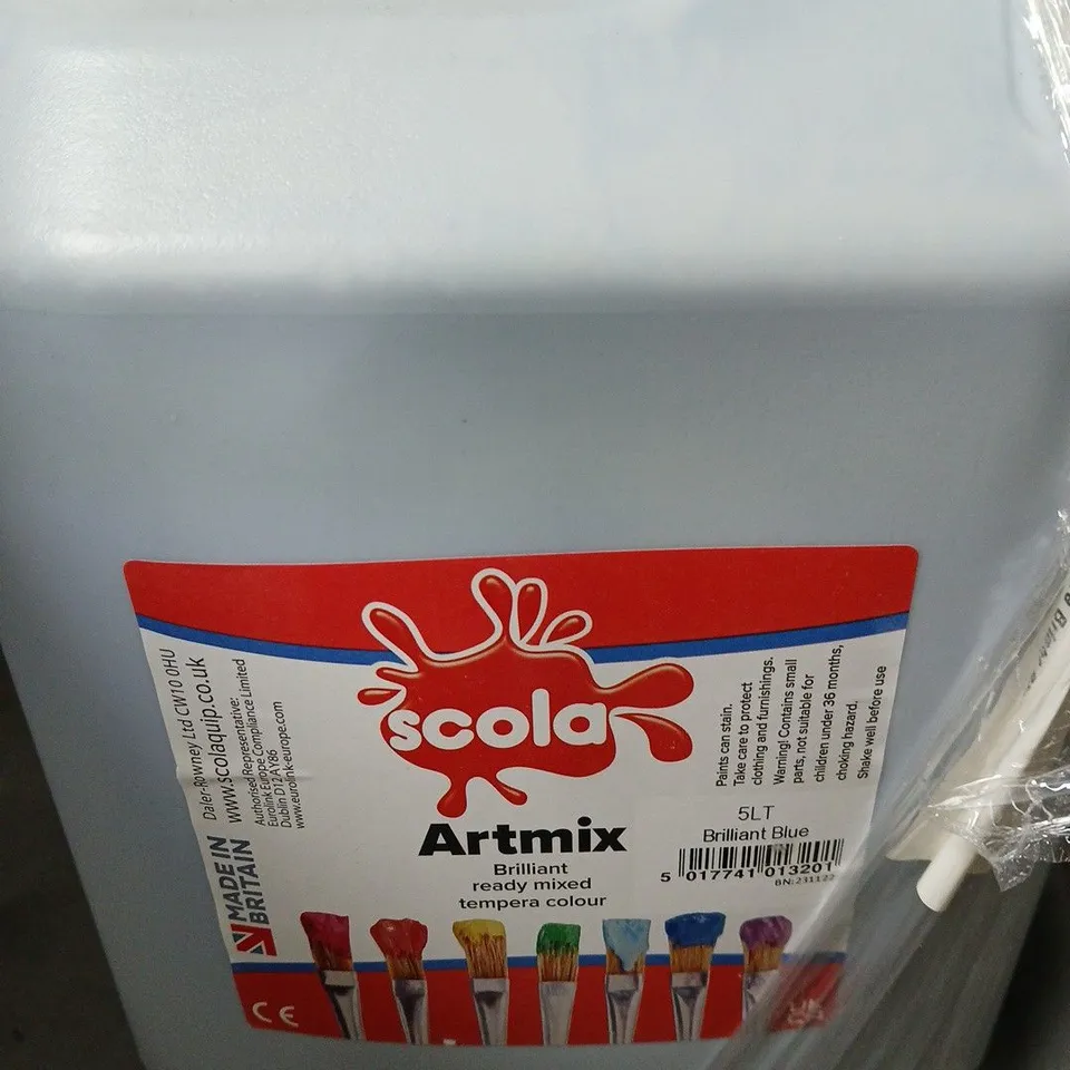 BOX OF 4 SCOLA ARTMIX TEMPERA COLOUR – BRILLIANT BLUE, 5L