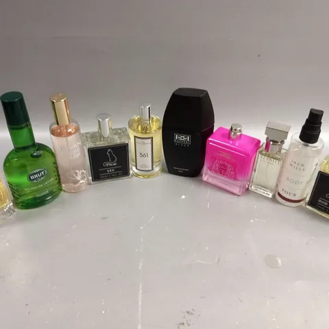 APPROXIMATELY 10 UNBOXED FRAGRANCES TO INCLUDE; BRUT, JOVAN, RAPPORT, VIVA LA JUICY, CALVIN KLEIN AND JACK WILLIS