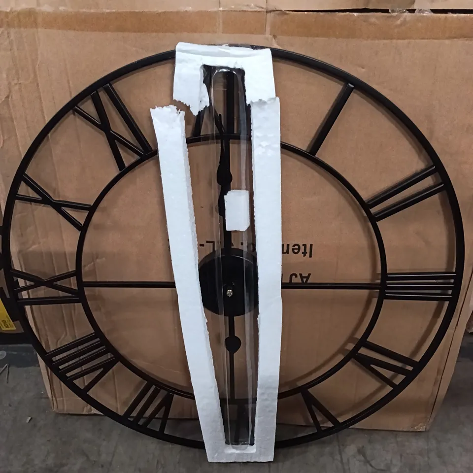 BOXED WALL MOUNTED CLOCK - BLACK (1 BOX)