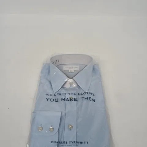 CHARLES TYRWHITT NON-IRON SLIM FIT SHIRT – LIGHT BLUE, UK COLLAR 16 (34IN)