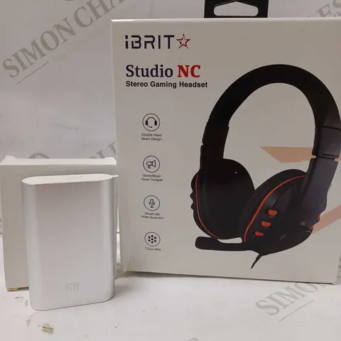 LOT OF 2 XIAOMI MI POWER BANK NDY-02-AN & IBRIT STUDIO NC STEREO GAMING HEADSET