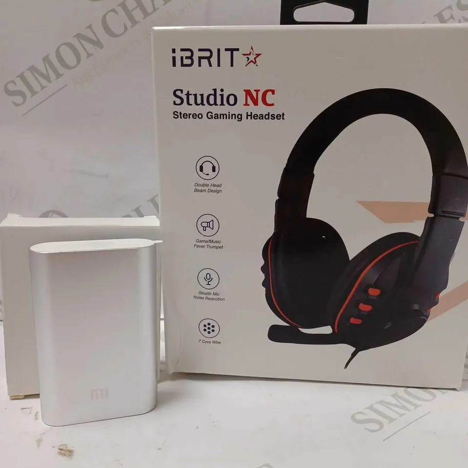 LOT OF 2 XIAOMI MI POWER BANK NDY-02-AN & IBRIT STUDIO NC STEREO GAMING HEADSET 