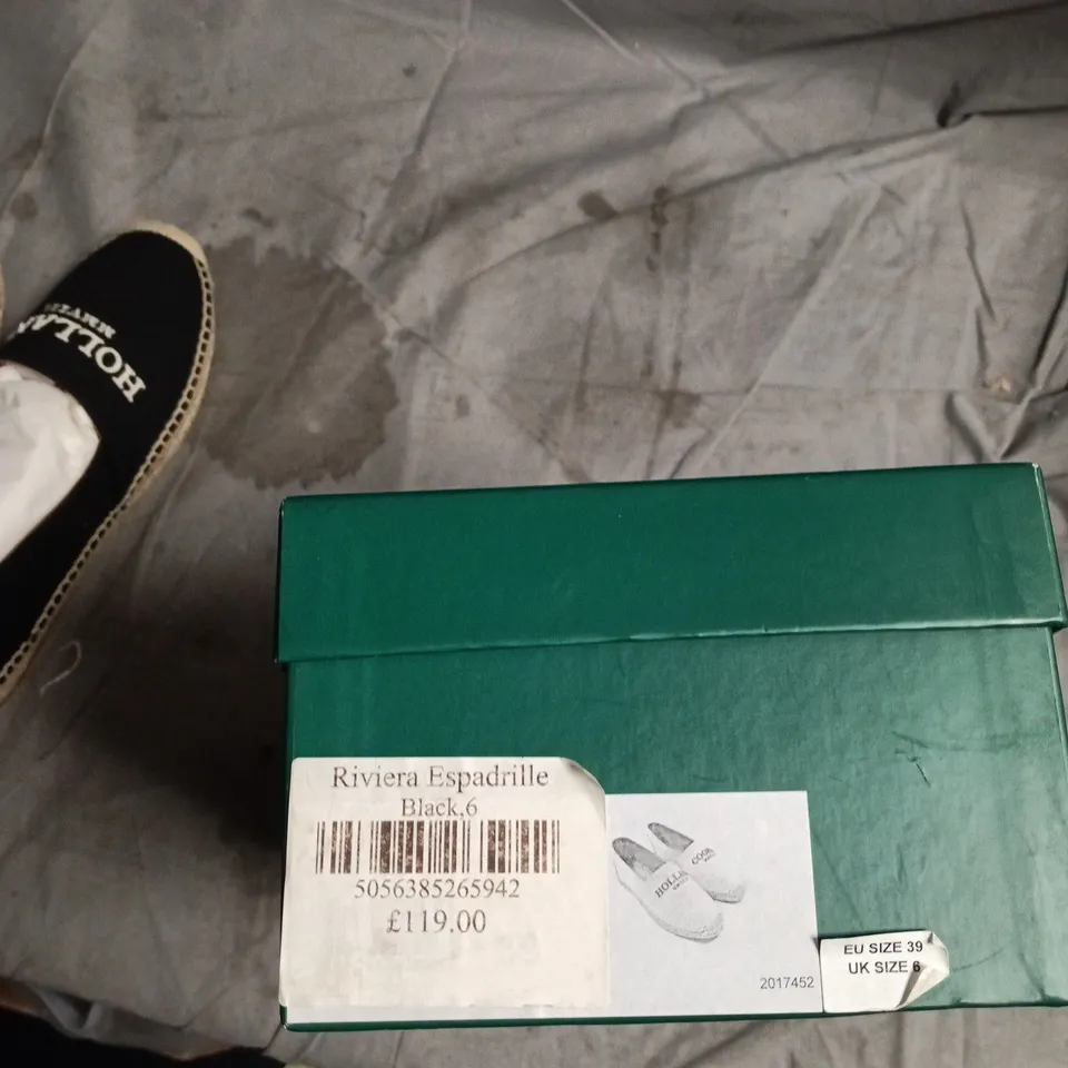 HOLLAND COOPER RIVIERA ESPADRILLE SANDALS – BLACK, UK 6 (EU 39)