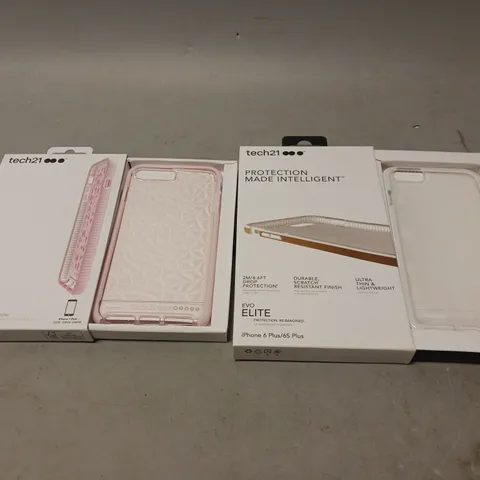BOX OF APPROX 35 TECH21 PHONE CASES TO INCLUDE - EVO ELITE IPHONE 6 PLUS /6S PLUS , EVO GEM IPHONE 7 PLUS