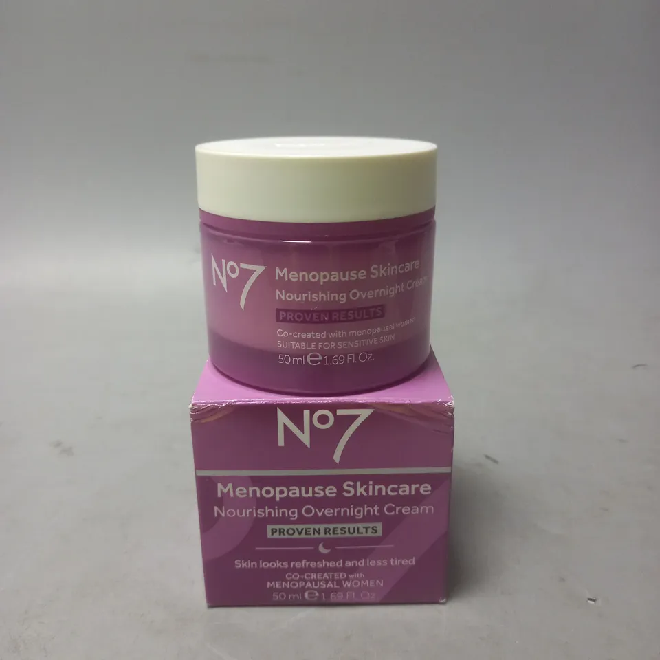 NO7 MENOPAUSE SKINCARE NOURISHING OVERNIGHT CREAM 50ML